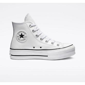 Converse Clean Kožené Chuck Taylor All Star Hi Biele - Damske Vysoké Tenisky